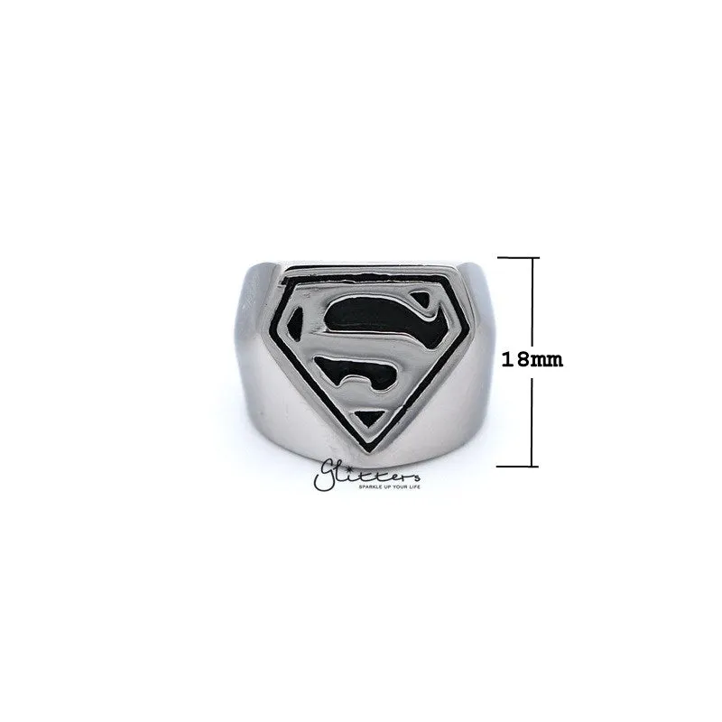 Stainless Steel Glossy Superman Casting Men's Rings