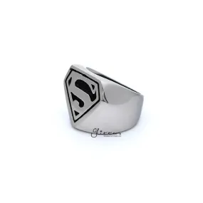 Stainless Steel Glossy Superman Casting Men's Rings