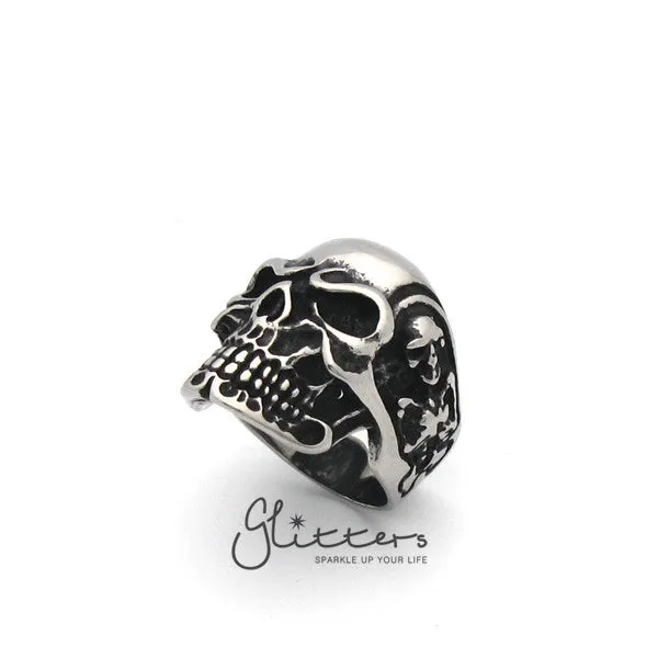 Stainless Steel Gothic Skull Cast Mens Ring