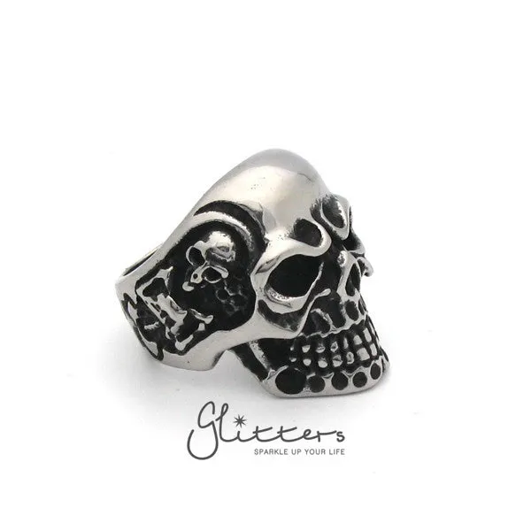 Stainless Steel Gothic Skull Cast Mens Ring