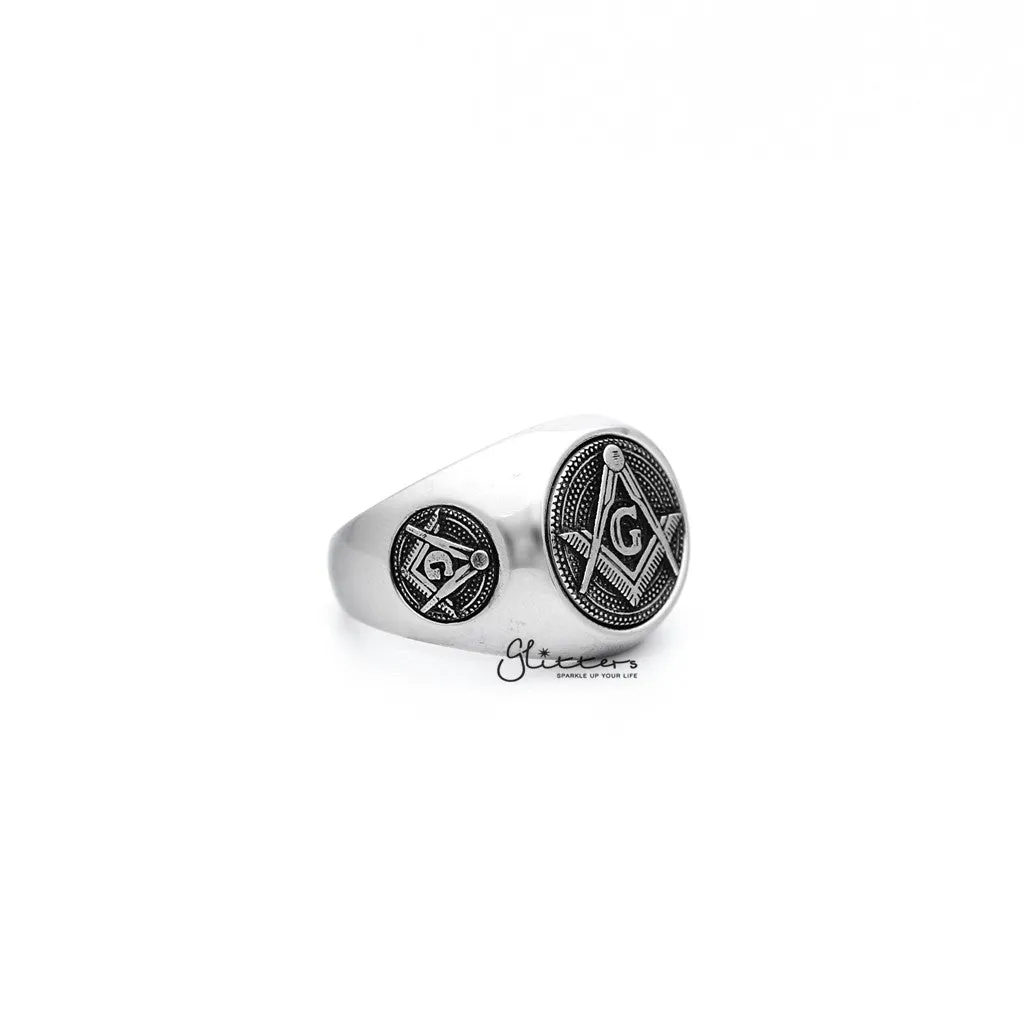 Stainless Steel Masonic Casting Men's Ring