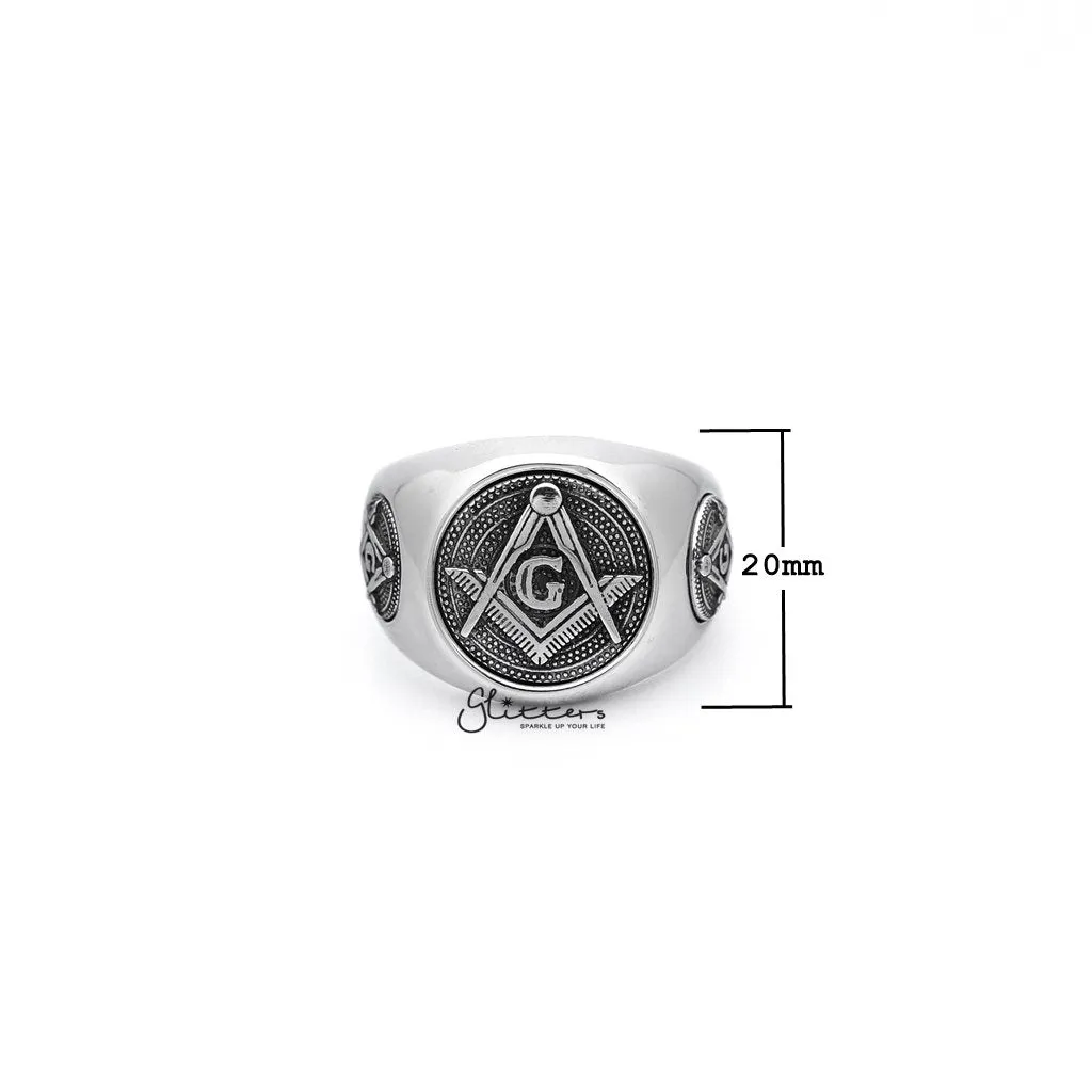 Stainless Steel Masonic Casting Men's Ring