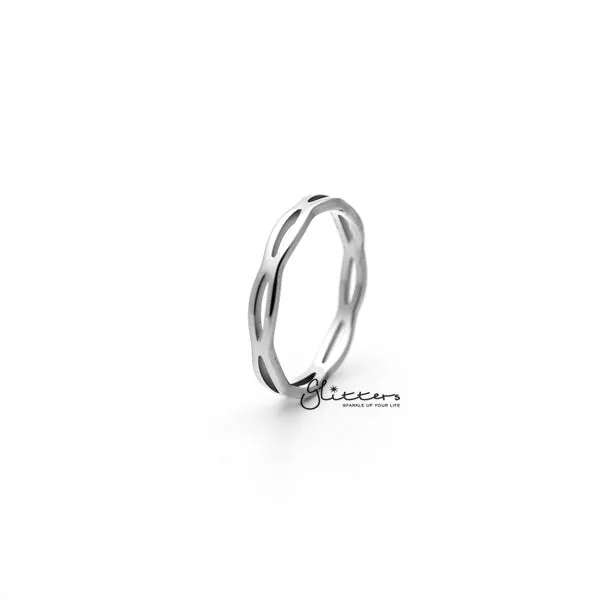 Stainless Steel Overlapping Wavy Women's Rings