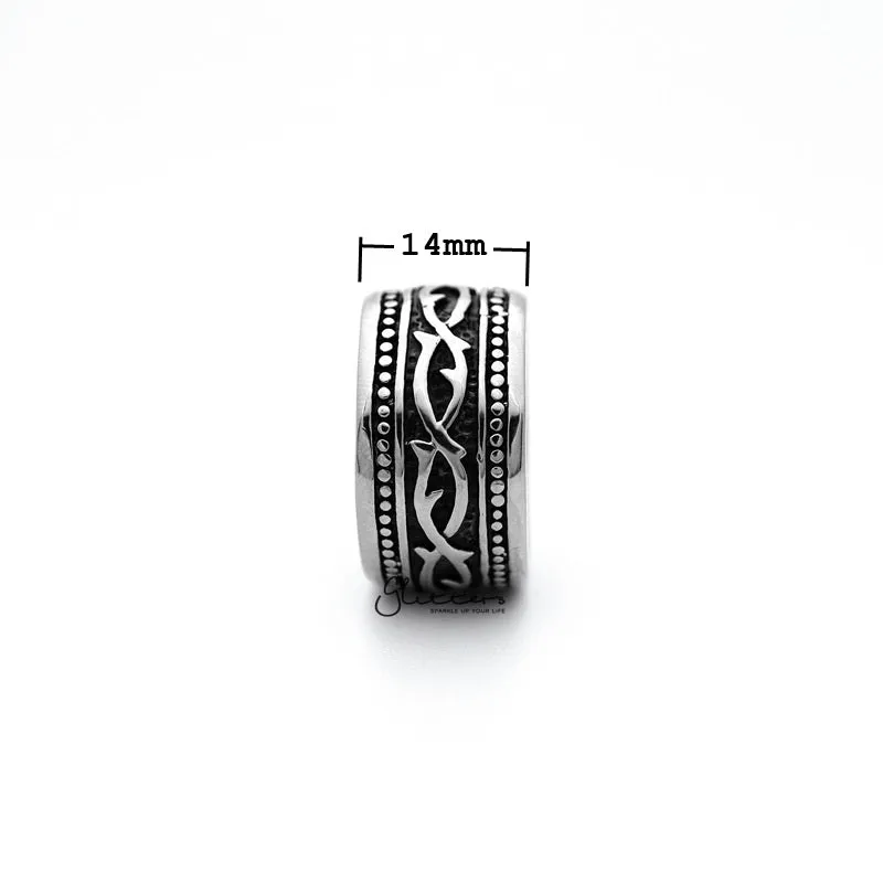 Stainless Steel Retro Gothic Pattern Casting Men's Rings