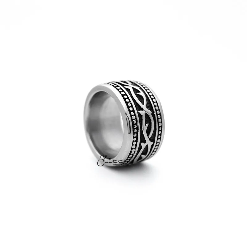 Stainless Steel Retro Gothic Pattern Casting Men's Rings