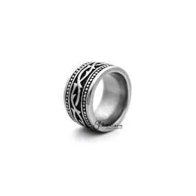 Stainless Steel Retro Gothic Pattern Casting Men's Rings