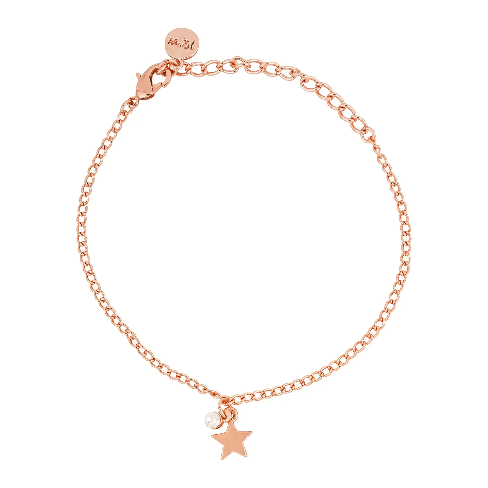 Starry Rhinestone Rose Gold Bracelet Charm