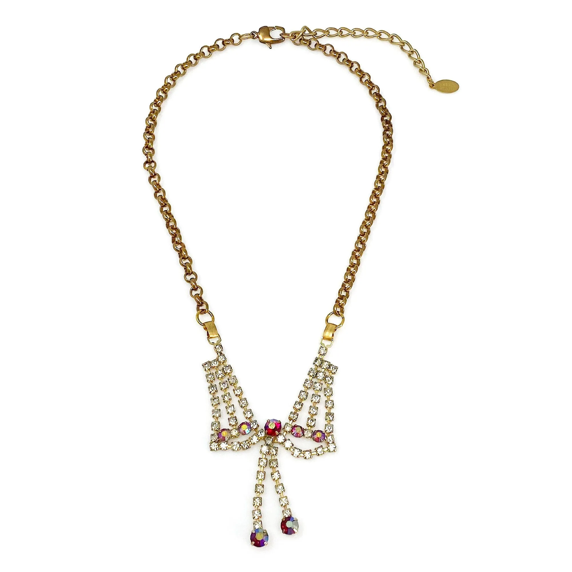 STEPHANIE rhinestone V necklace