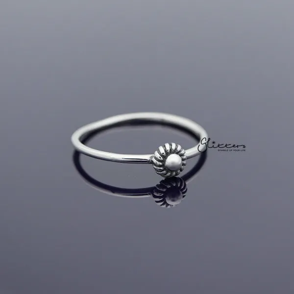 Sterling Silver Circle Dot Women's Rings