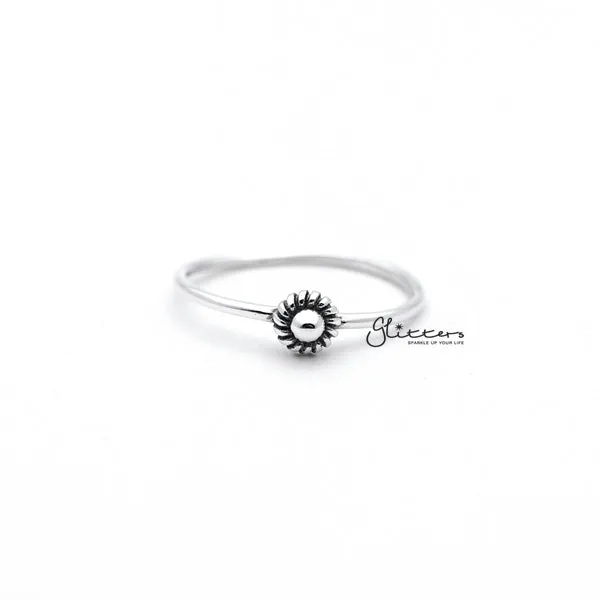 Sterling Silver Circle Dot Women's Rings