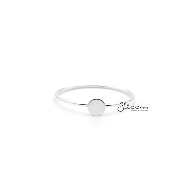 Sterling Silver Circle Shape Women's Rings