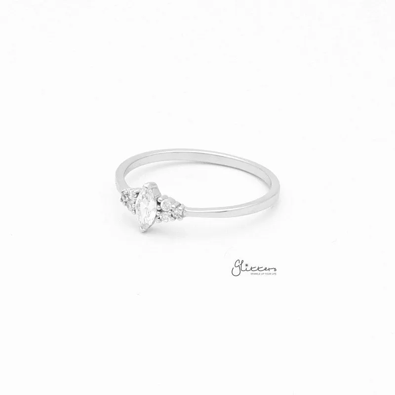 Sterling Silver Rhombus Cut CZ Ring