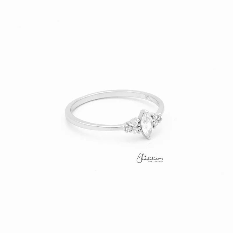 Sterling Silver Rhombus Cut CZ Ring