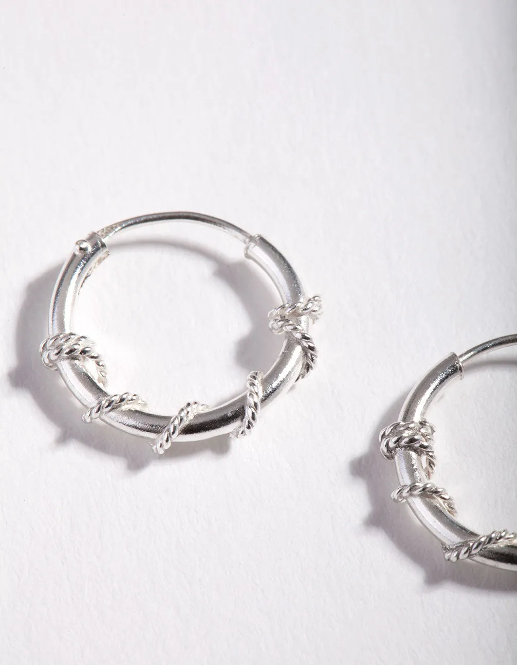 Sterling Silver Rope Twist Hoop Earrings