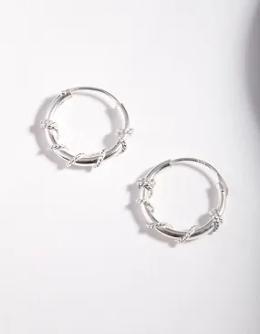 Sterling Silver Rope Twist Hoop Earrings