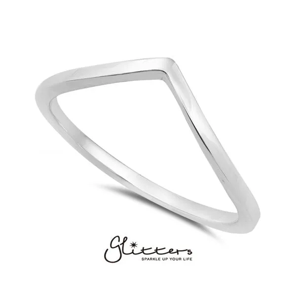 Sterling Silver V Shape Women's Rings