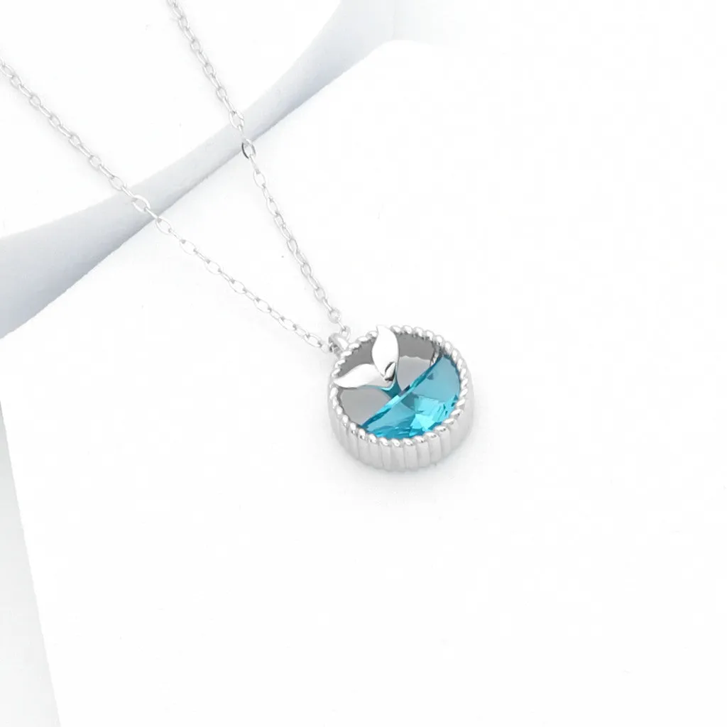 Sterling Silver Whale Tail Pendant Necklace