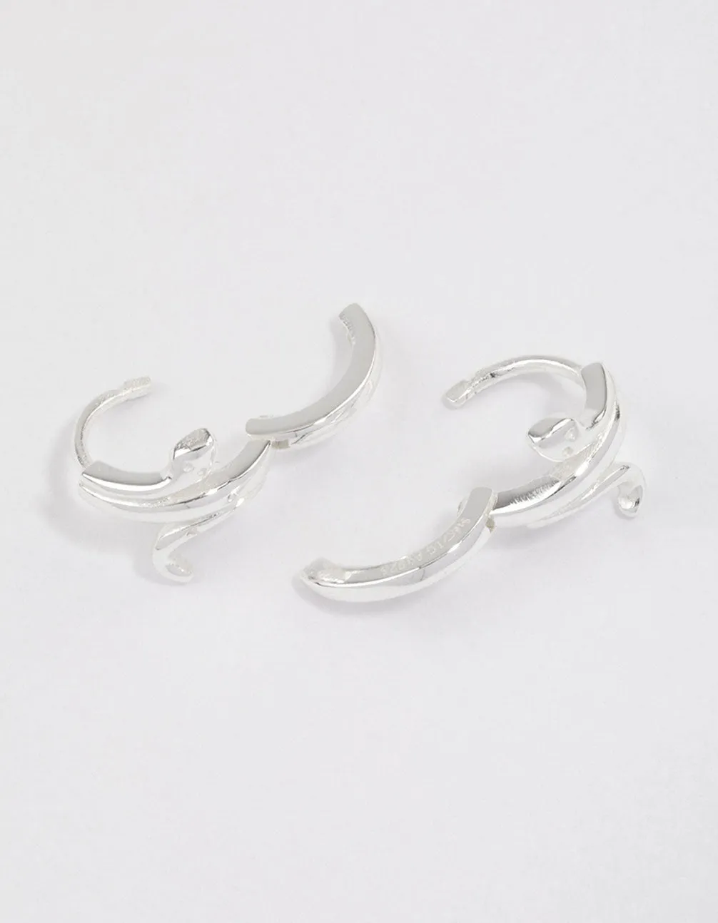 Sterling Silver Wrapped Snake Huggie Earrings