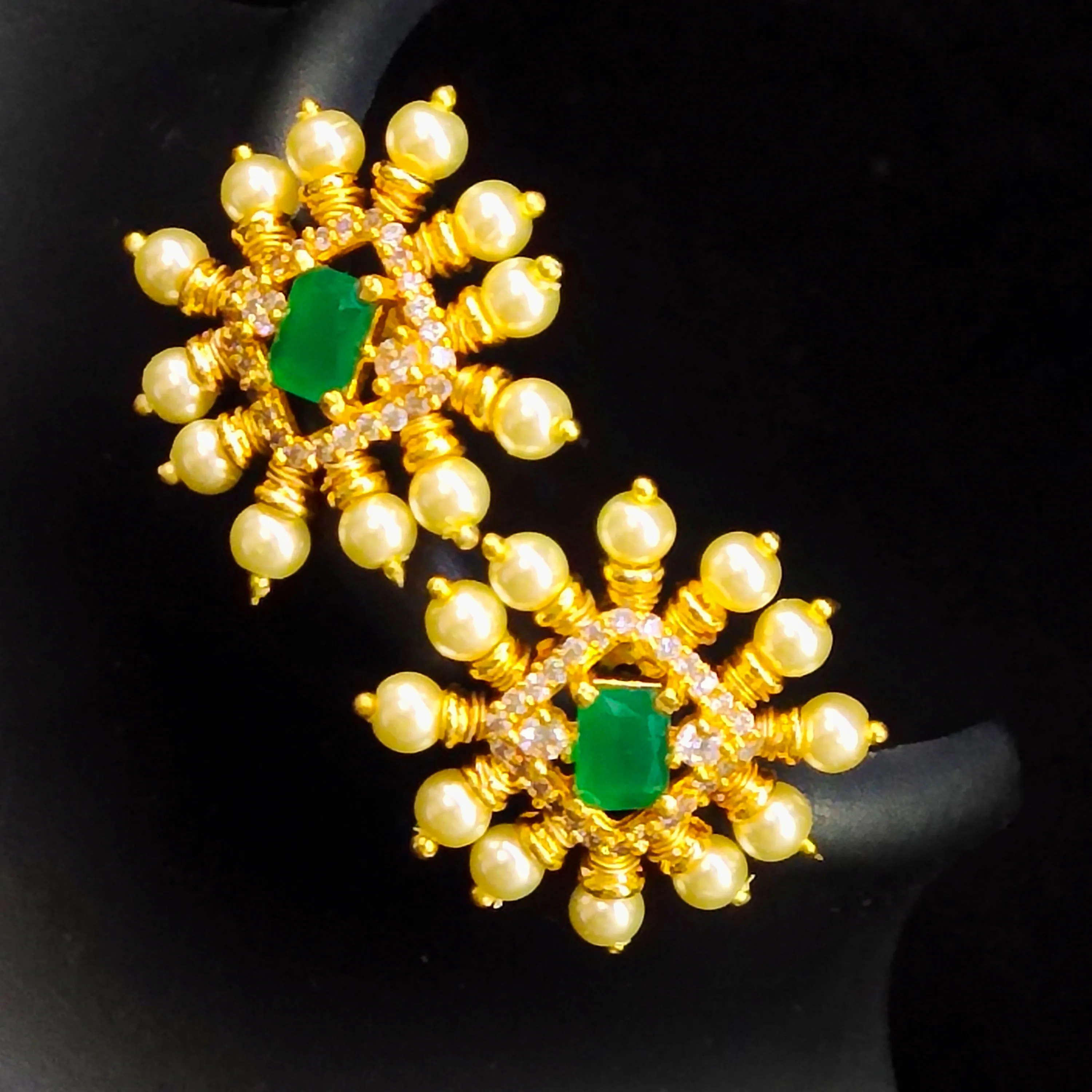 Surya Kanti Square Pearls Studs Earrings By Asp Fashion Jewellery