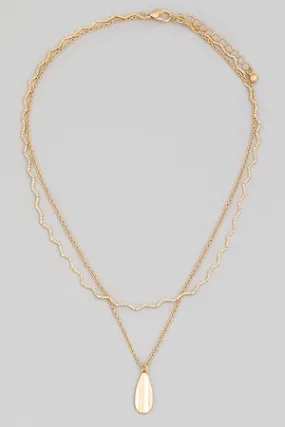 Teardrop Wavy Necklace