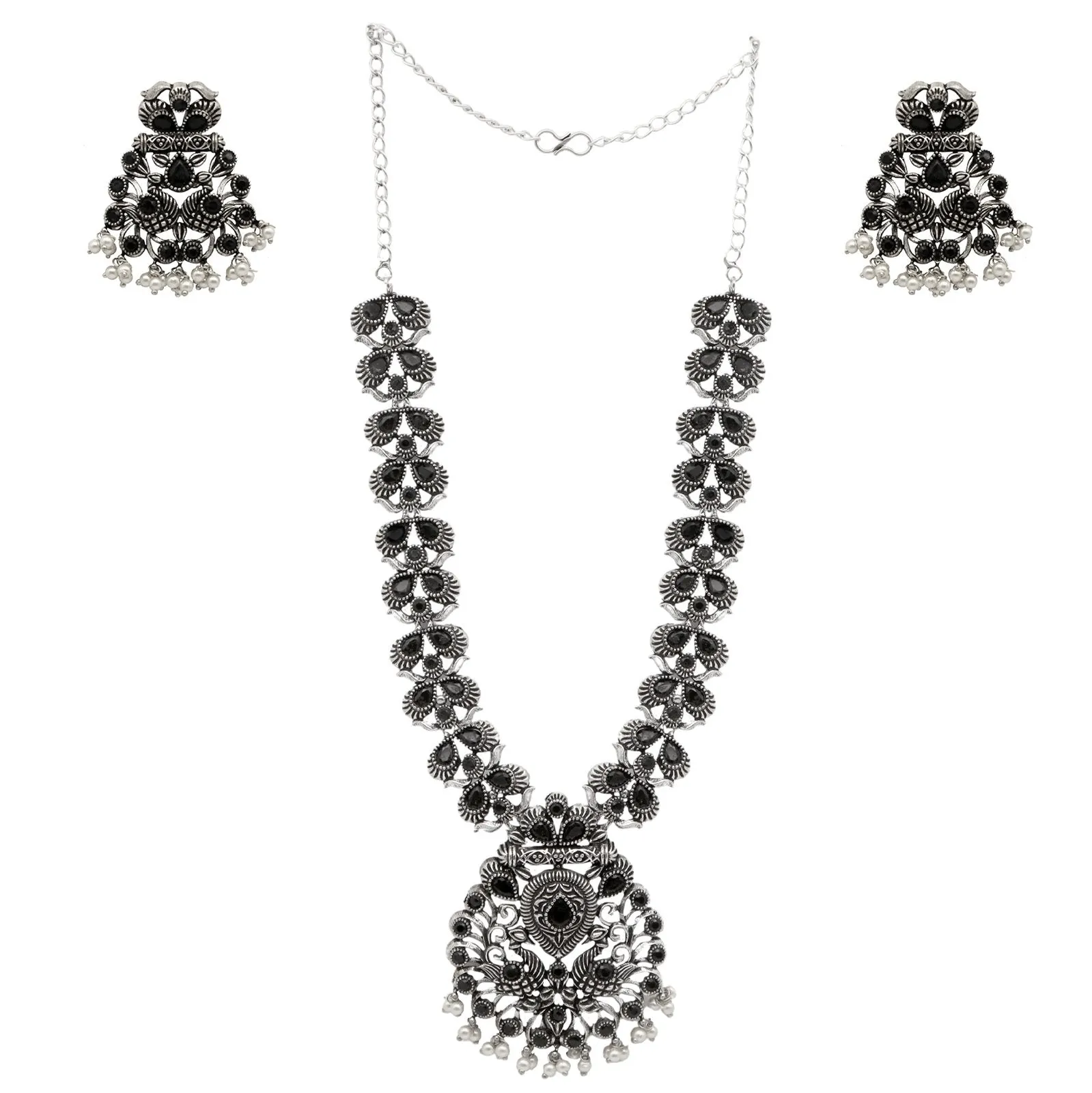 Teejh Vaidehi Black Stone Necklace Set