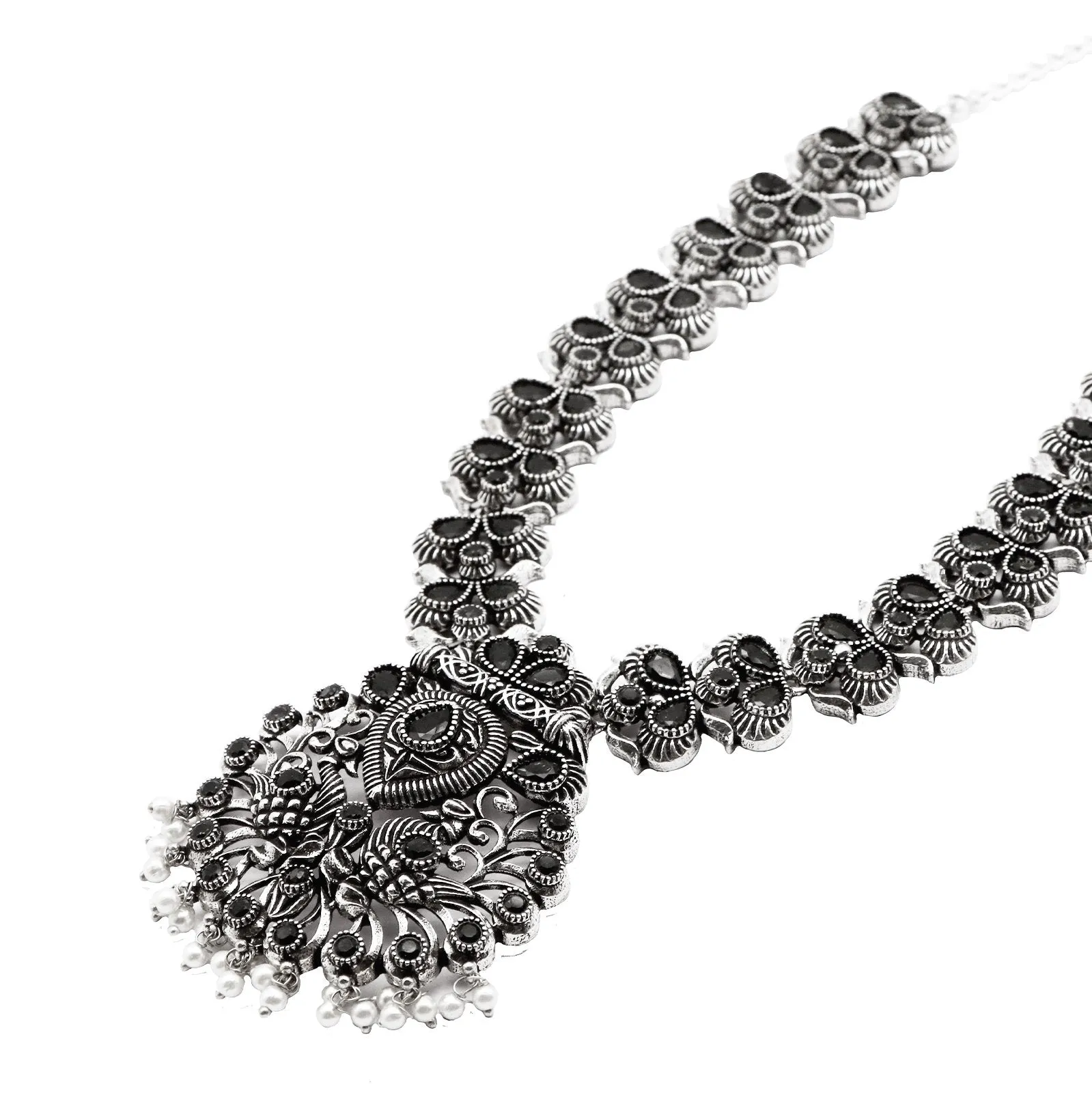 Teejh Vaidehi Black Stone Necklace Set