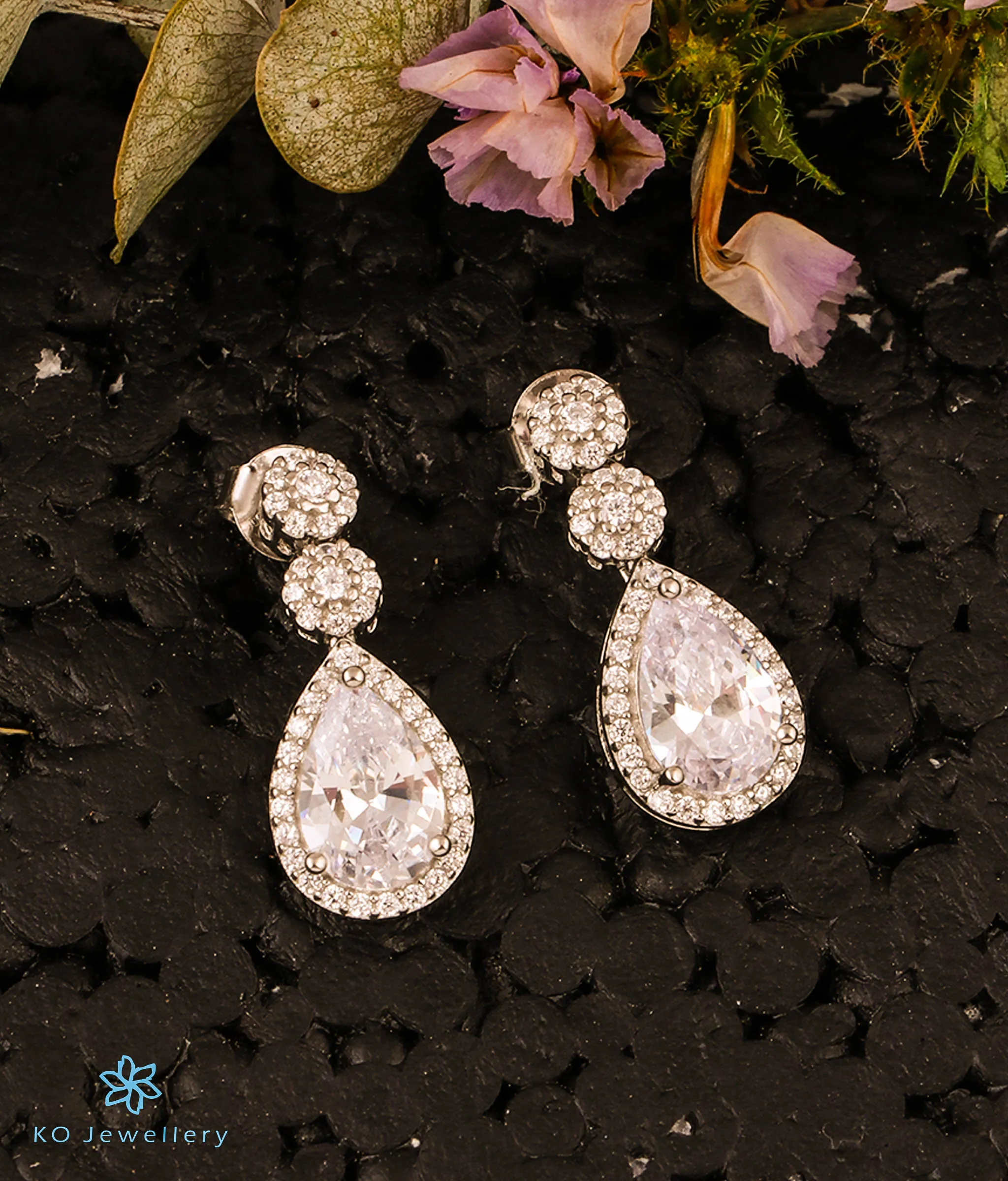 The Diva Sparkle Silver Earrings