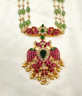 The Gandaberunda Silver Kundan Pearl Necklace