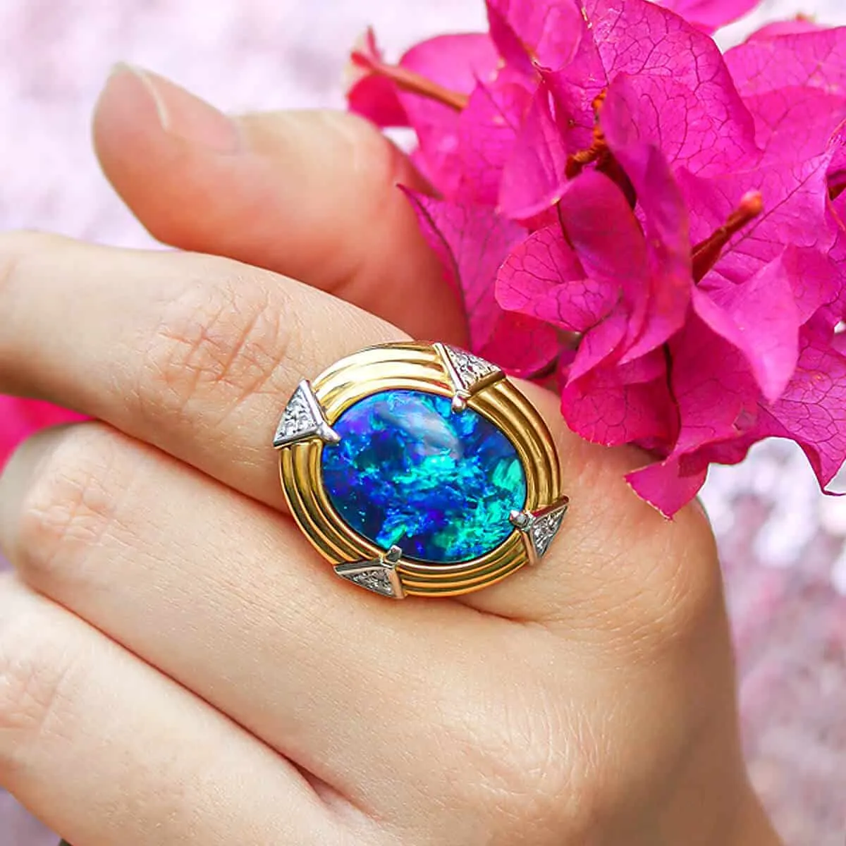 'The Mystic's Talisman' Black Opal Ring