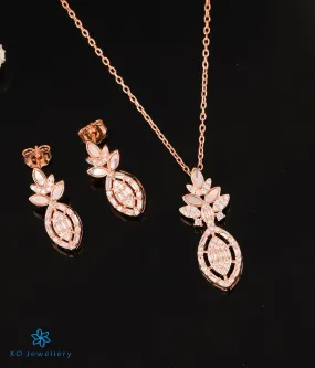 The Princess Silver Rose-gold Necklace & Earrings