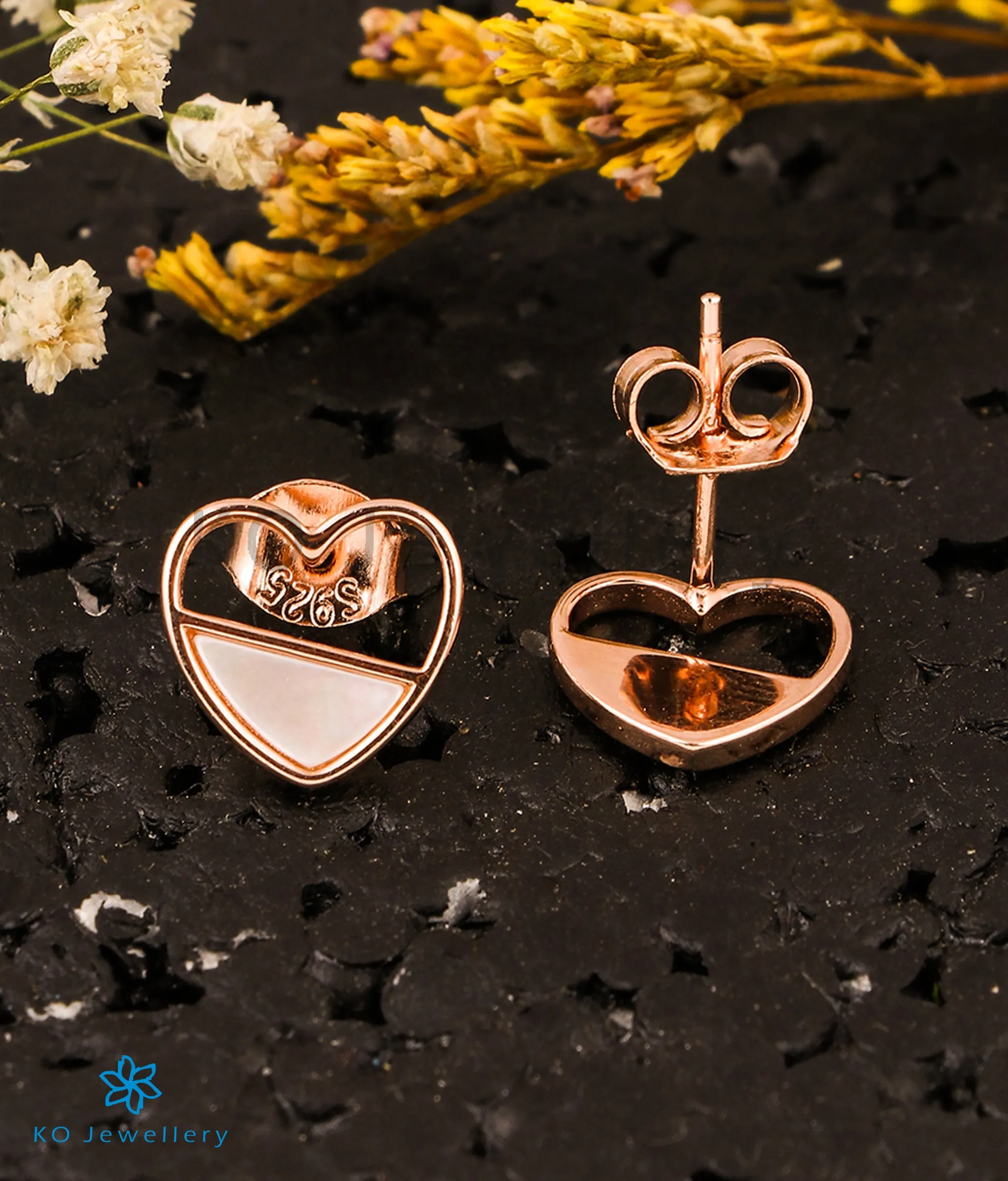 The True Heart Silver Rosegold Earstuds