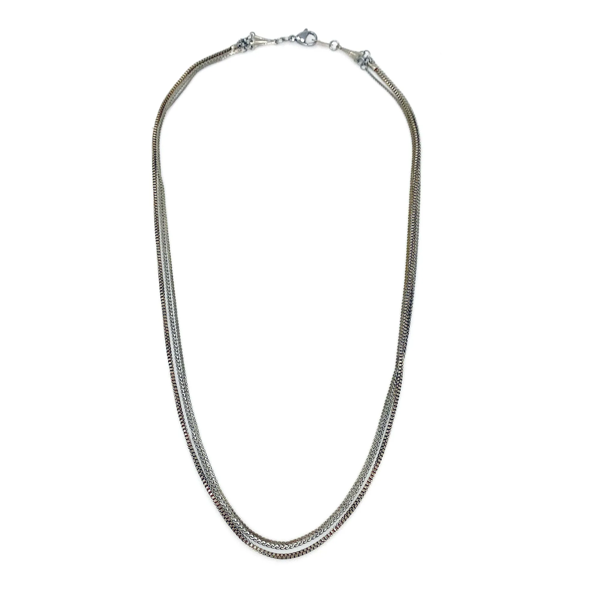 TONKA short layered herringbone necklace