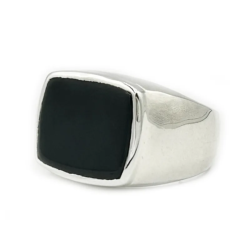 Unisex Black Onyx Gemstone Ring