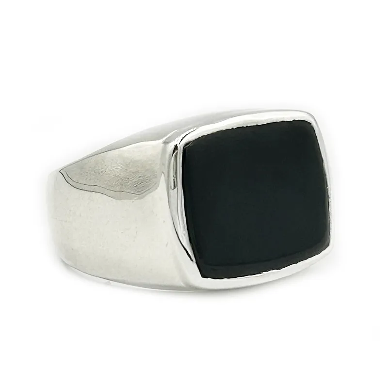 Unisex Black Onyx Gemstone Ring