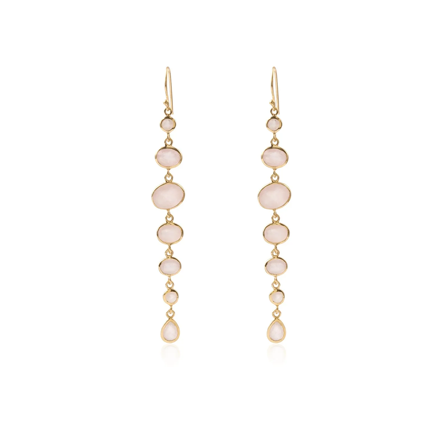 Vama | Lyla Earrings | Metal-Sterling Silver | Stone-Rose Quartz | Finish-Shiny