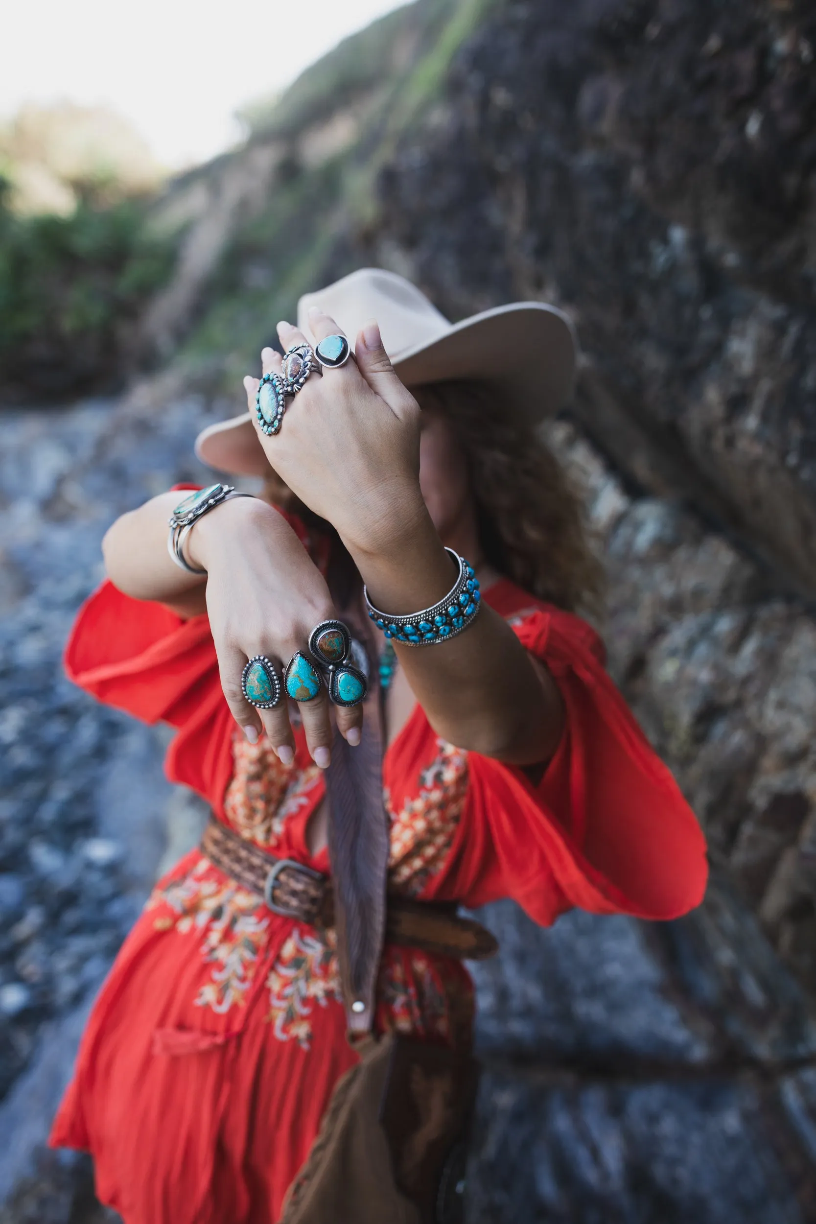 Vintage Navajo Cuff with Kingman Turquoise