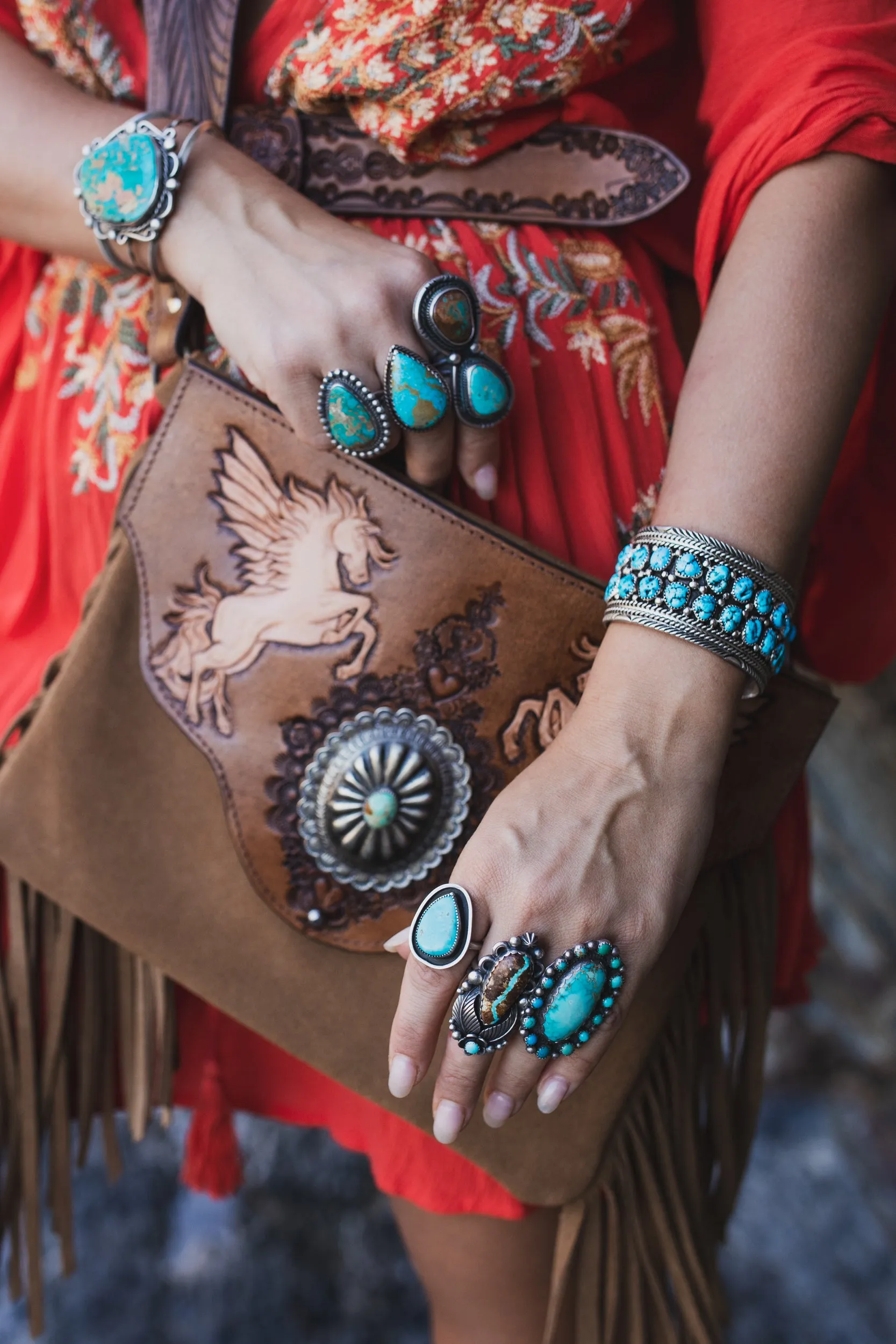 Vintage Navajo Cuff with Kingman Turquoise