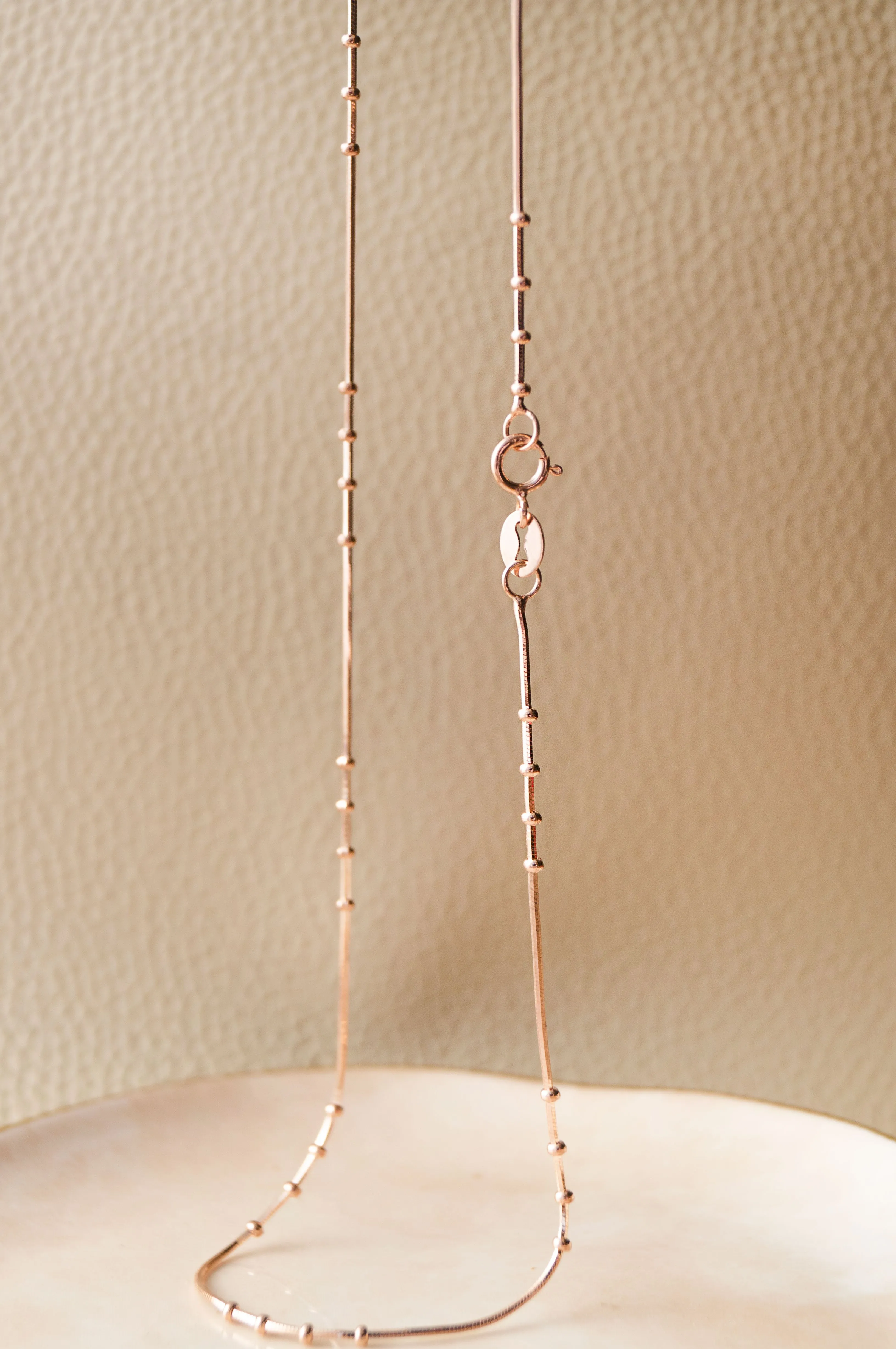 Vivid Station Balls Rose Gold Plated Sterling Silver Chain