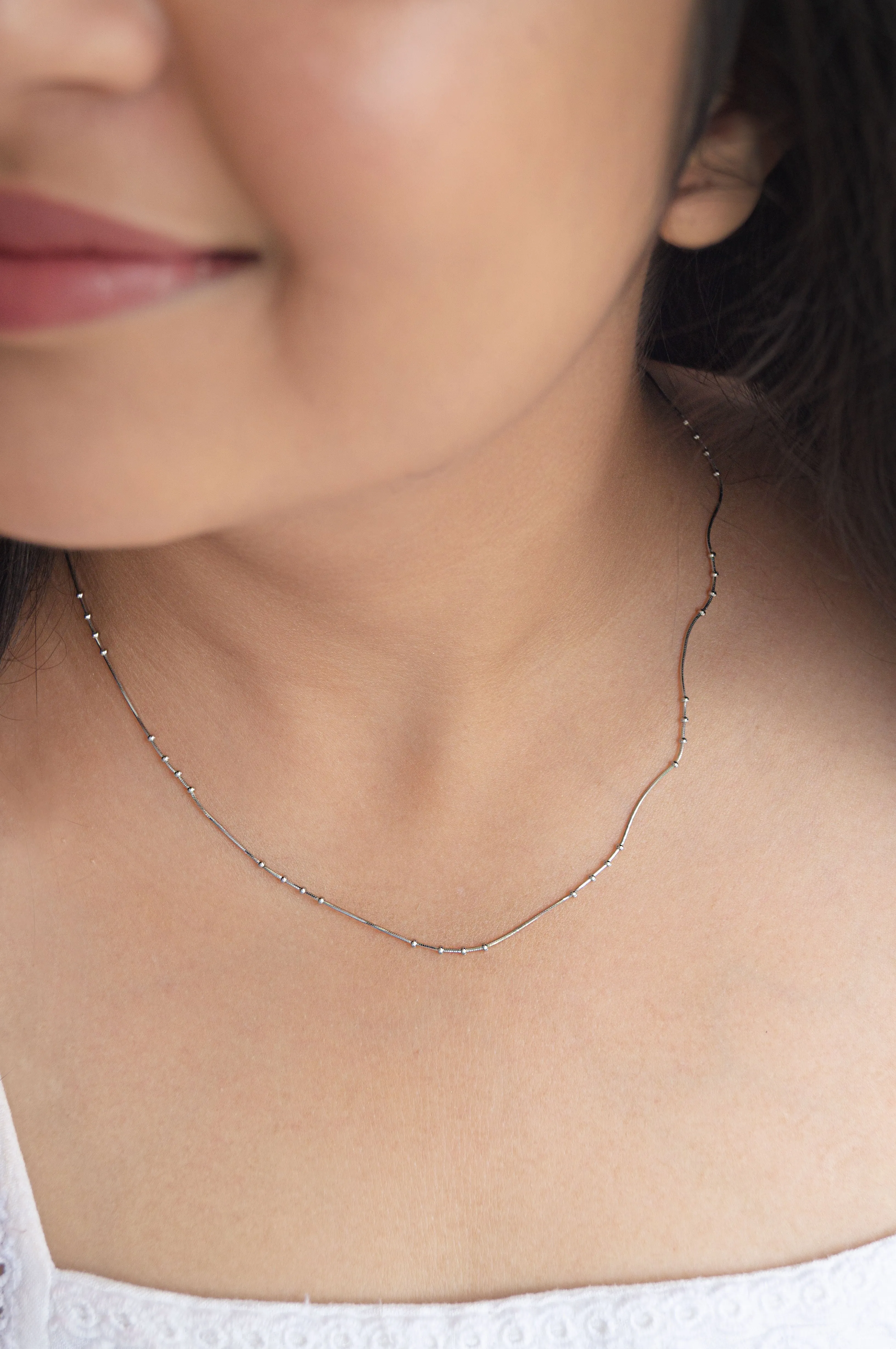 Vivid Station Balls Rose Gold Plated Sterling Silver Chain