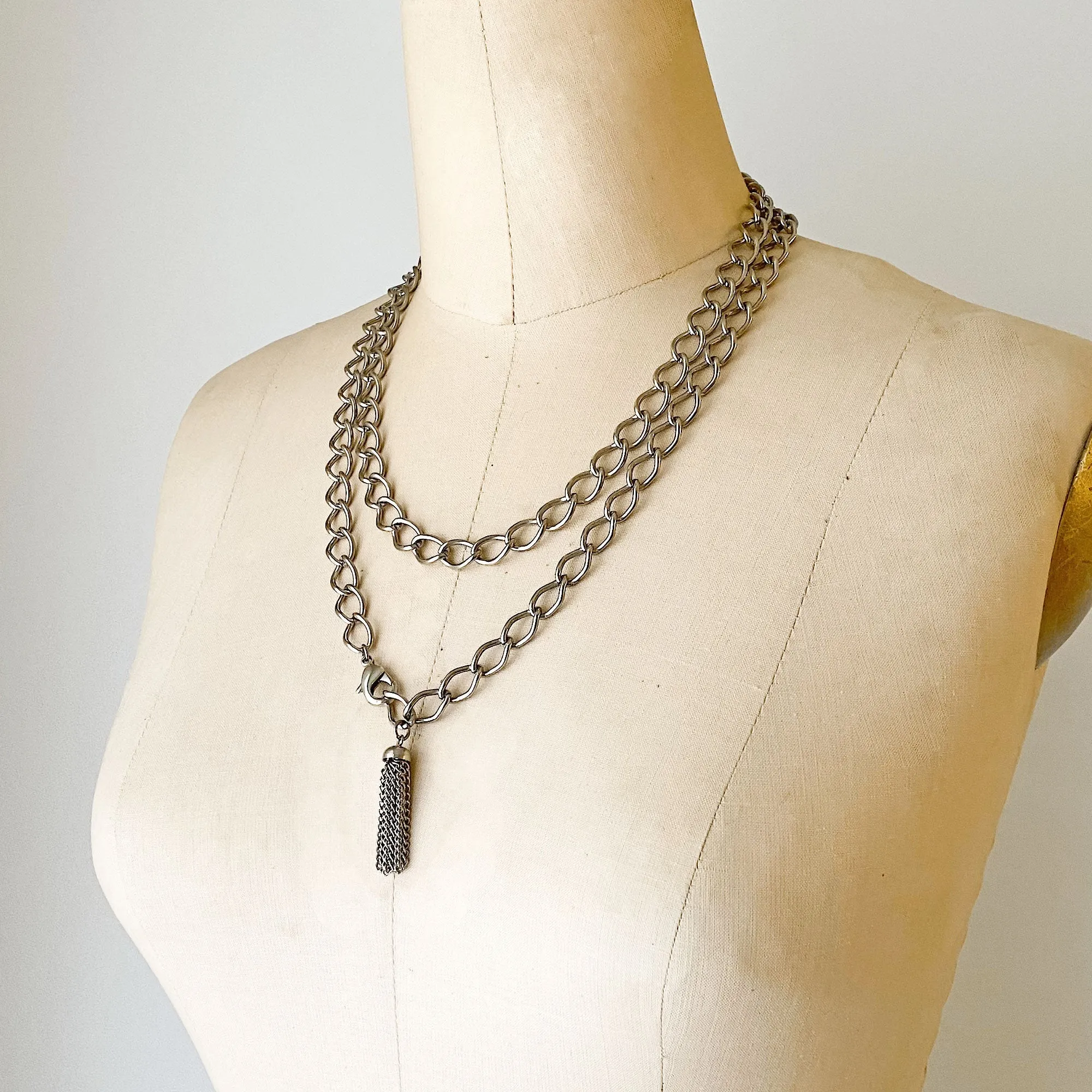 WHELAN silver curb chain belt