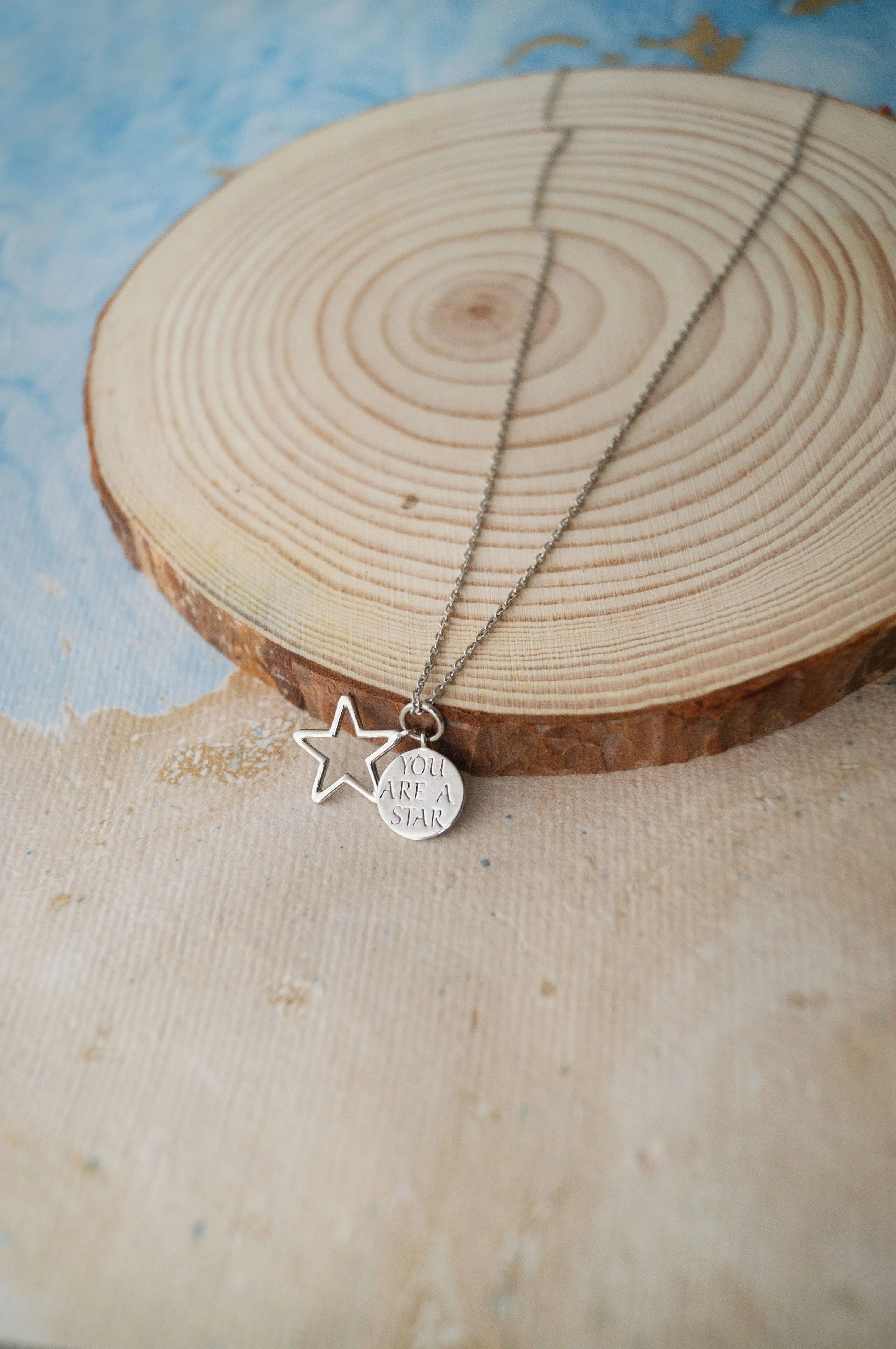 You are A Star Gold Plated Sterling Silver Charm Pendant With Chain