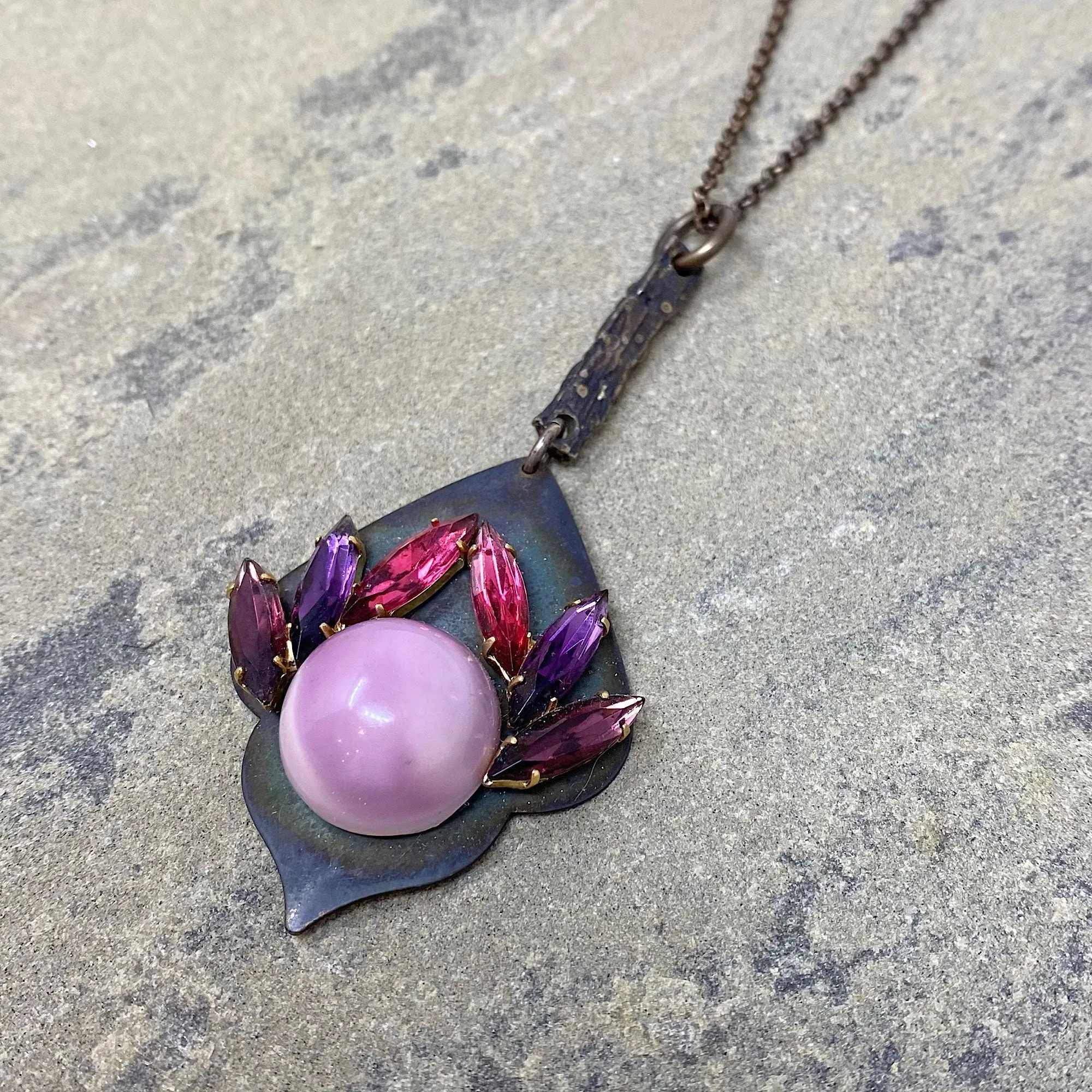 ZANDER pink purple pendant necklace