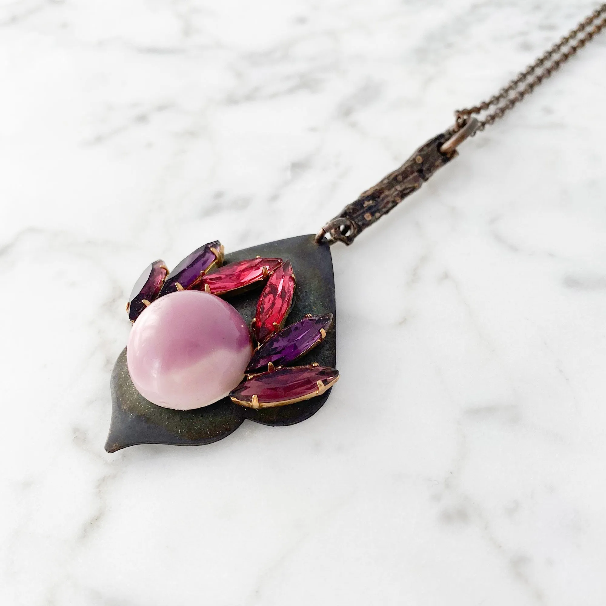 ZANDER pink purple pendant necklace