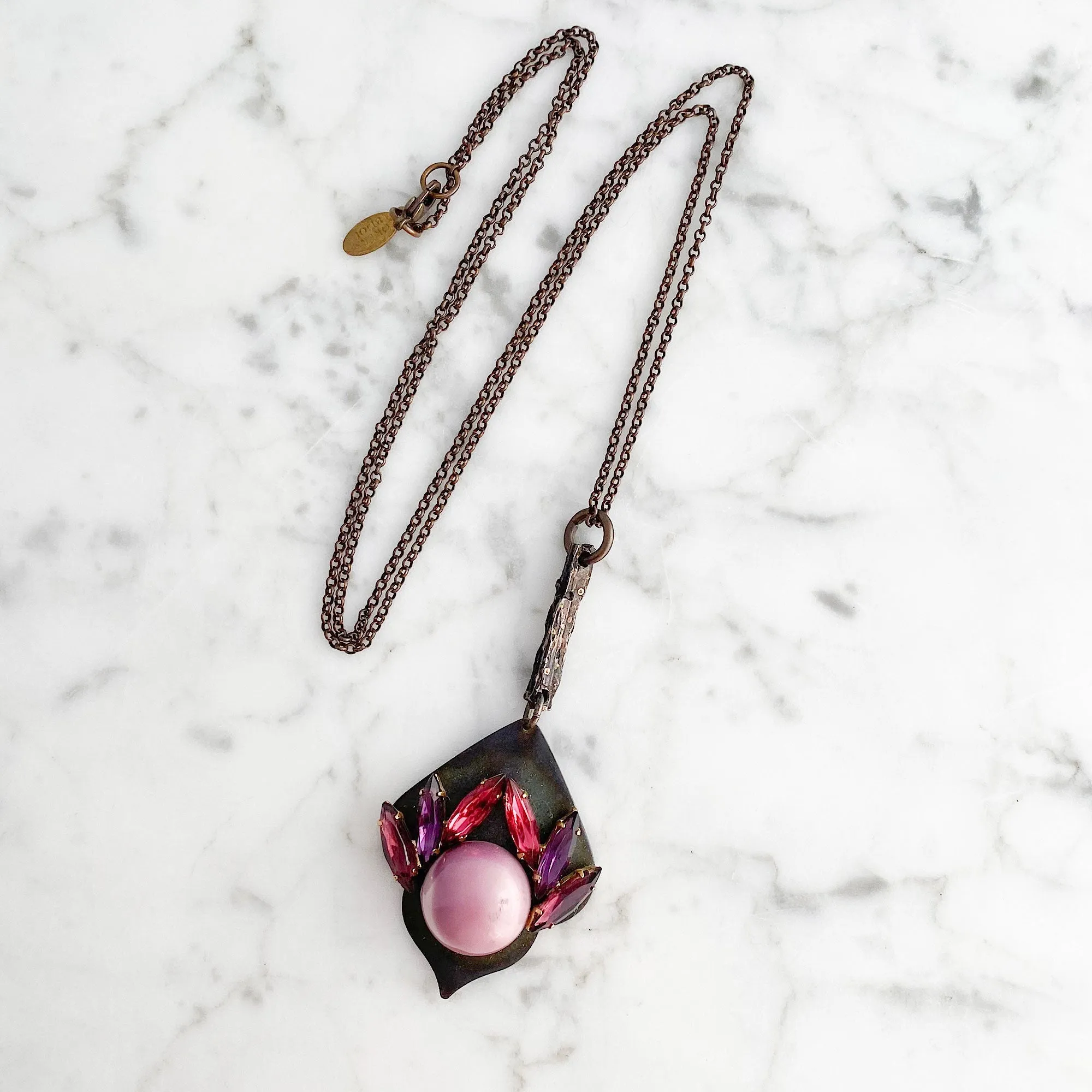 ZANDER pink purple pendant necklace