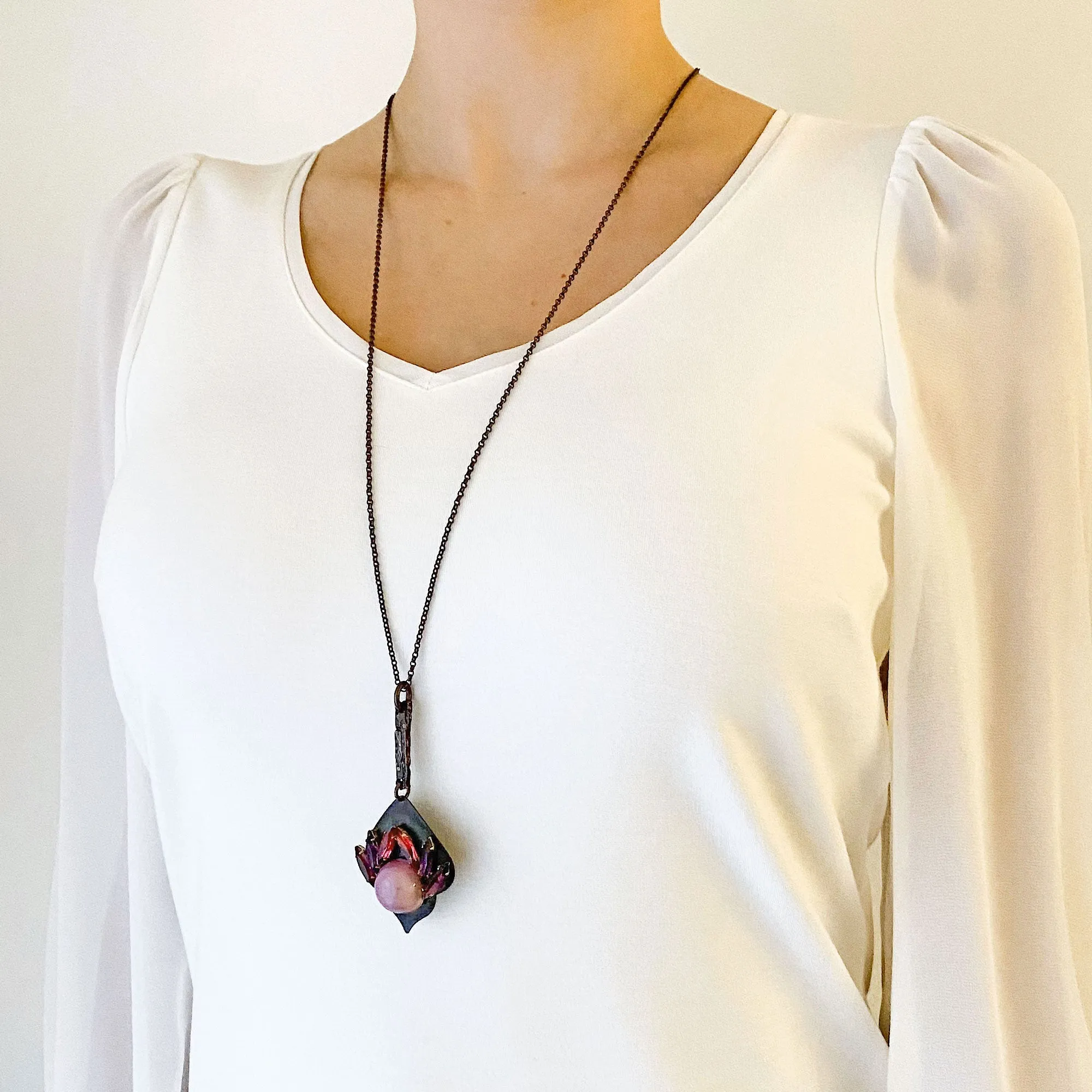 ZANDER pink purple pendant necklace