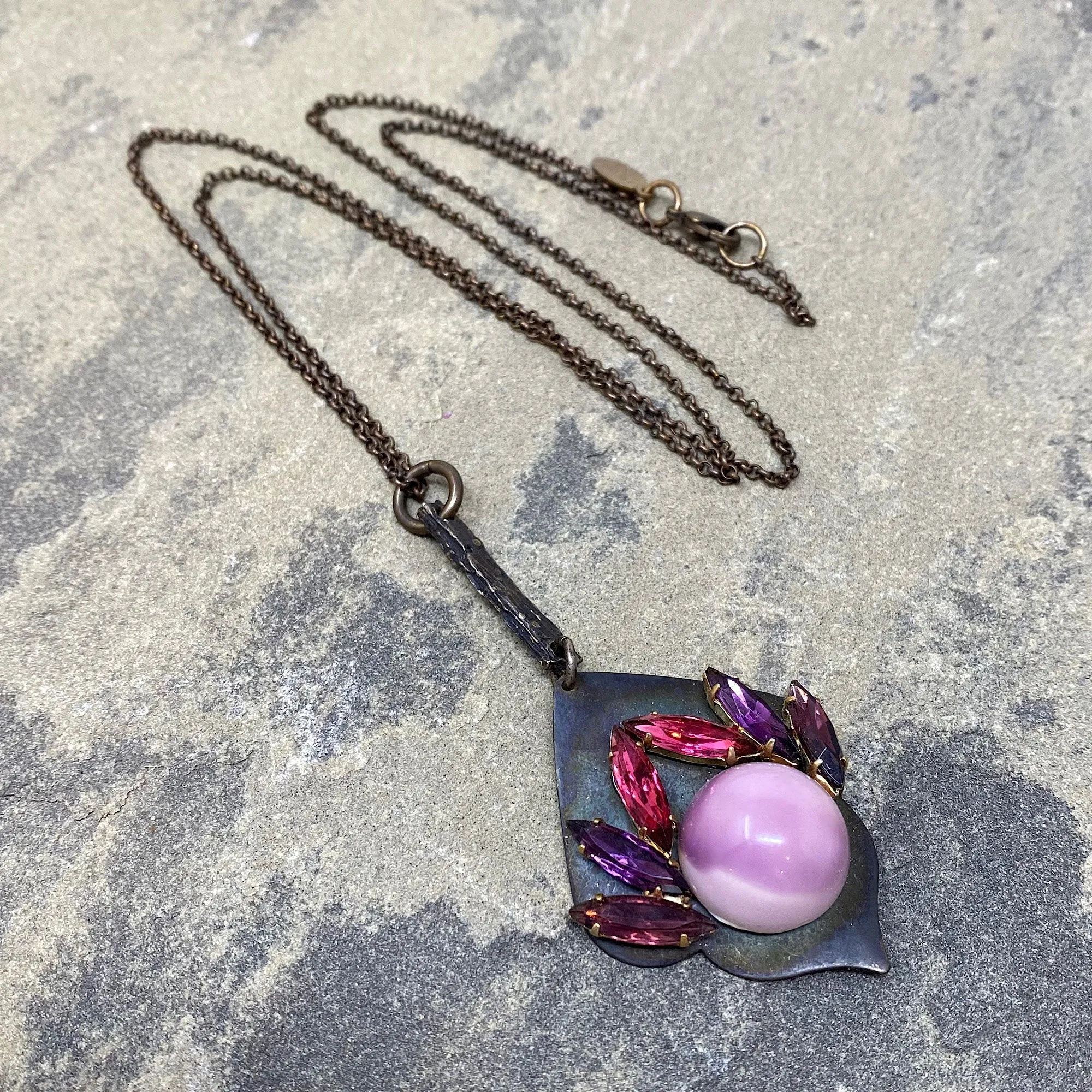 ZANDER pink purple pendant necklace