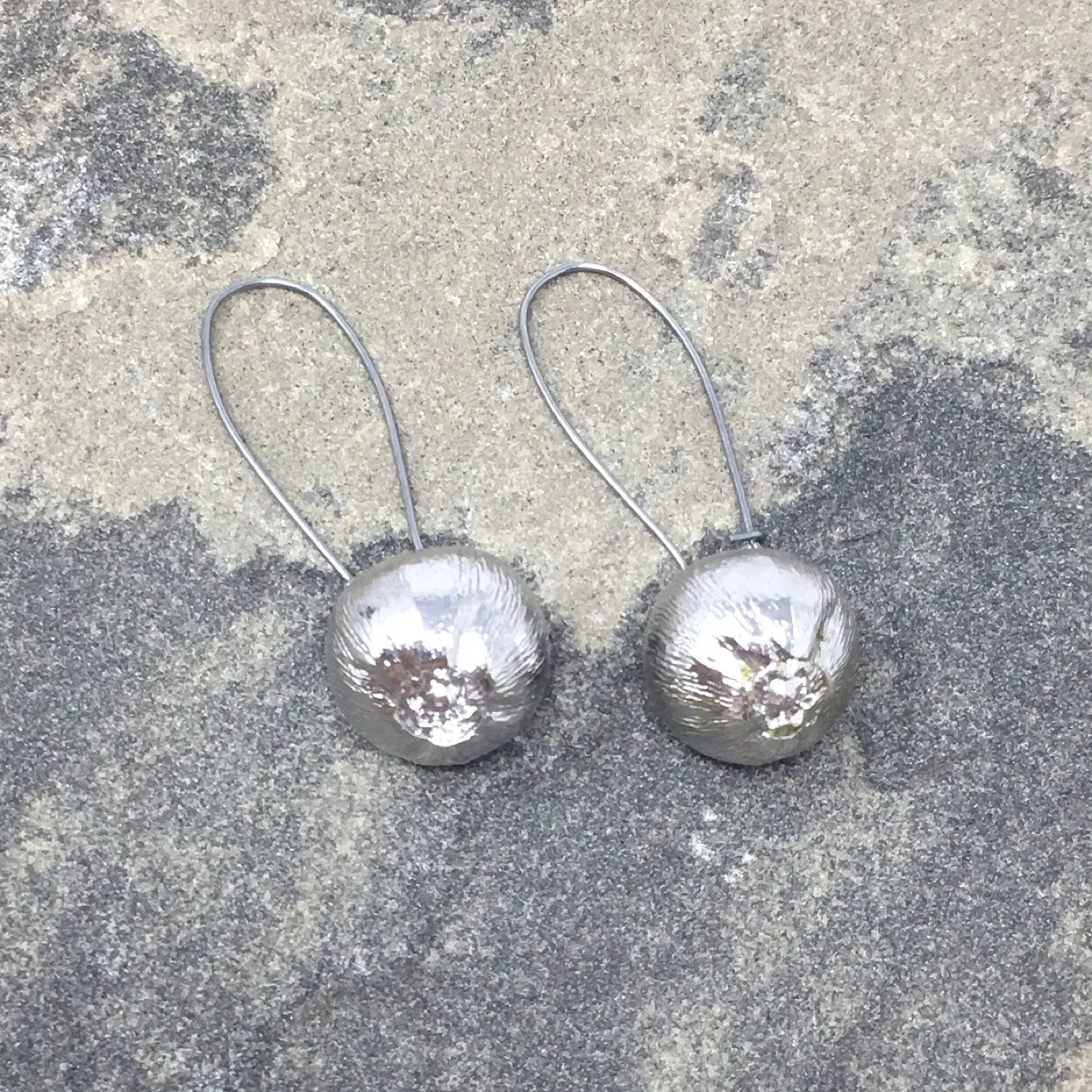 ZAPATA frosted silver earrings