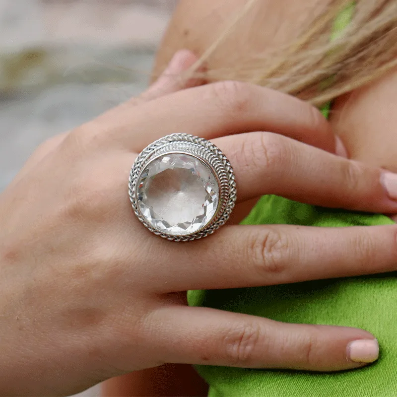 Ziva Clear Quartz Statement Ring