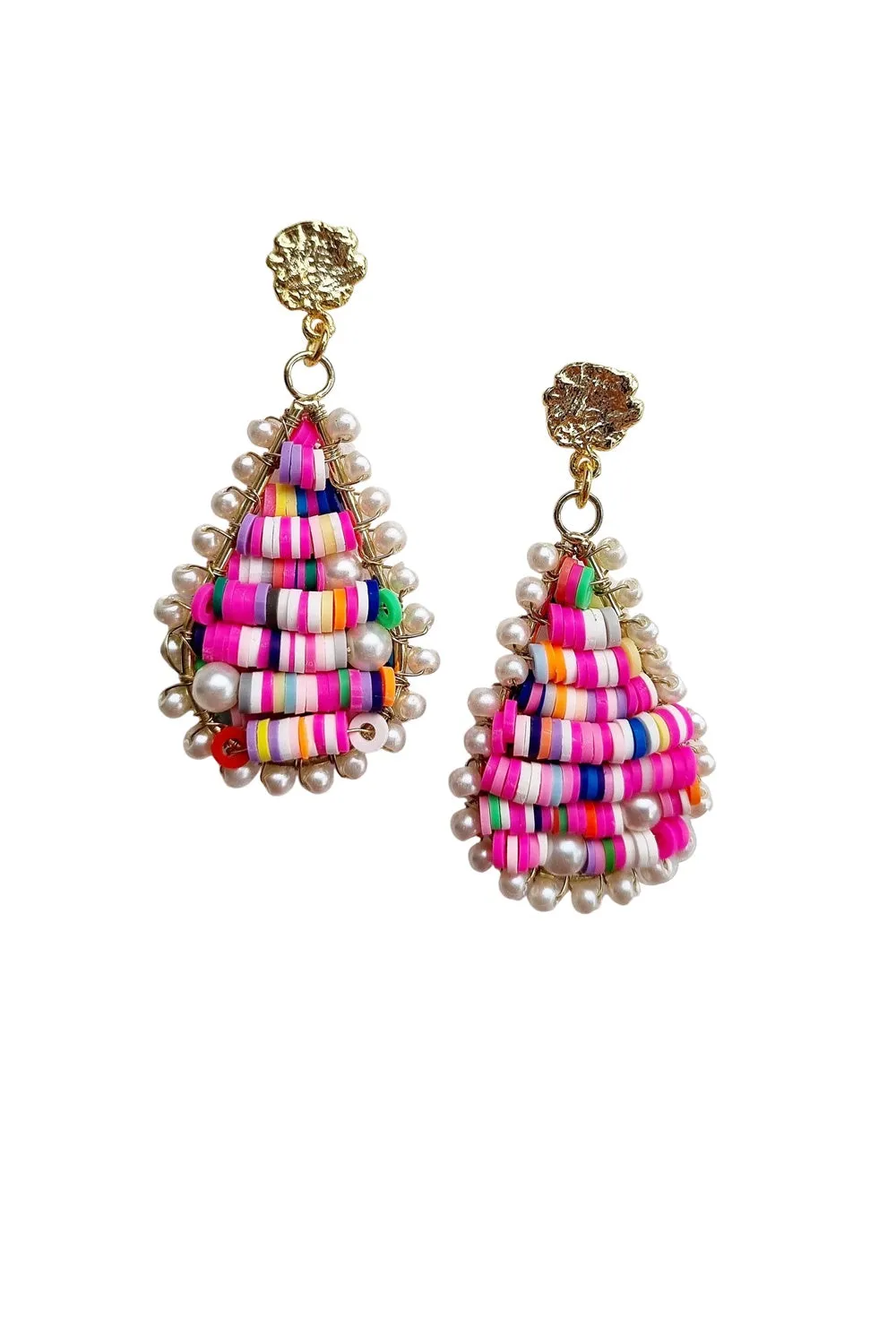 ZODA DORLISA BEADED RAINBOW TEARDROP EARRINGS